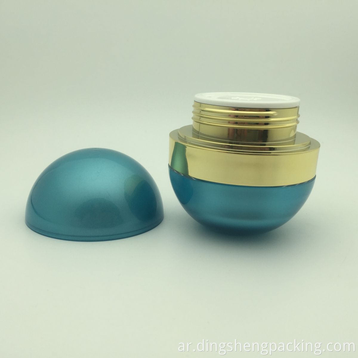 Green luxury oval ball shape integrated cosmetic packaging jar for day and night cream